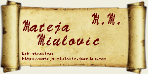 Mateja Miulović vizit kartica